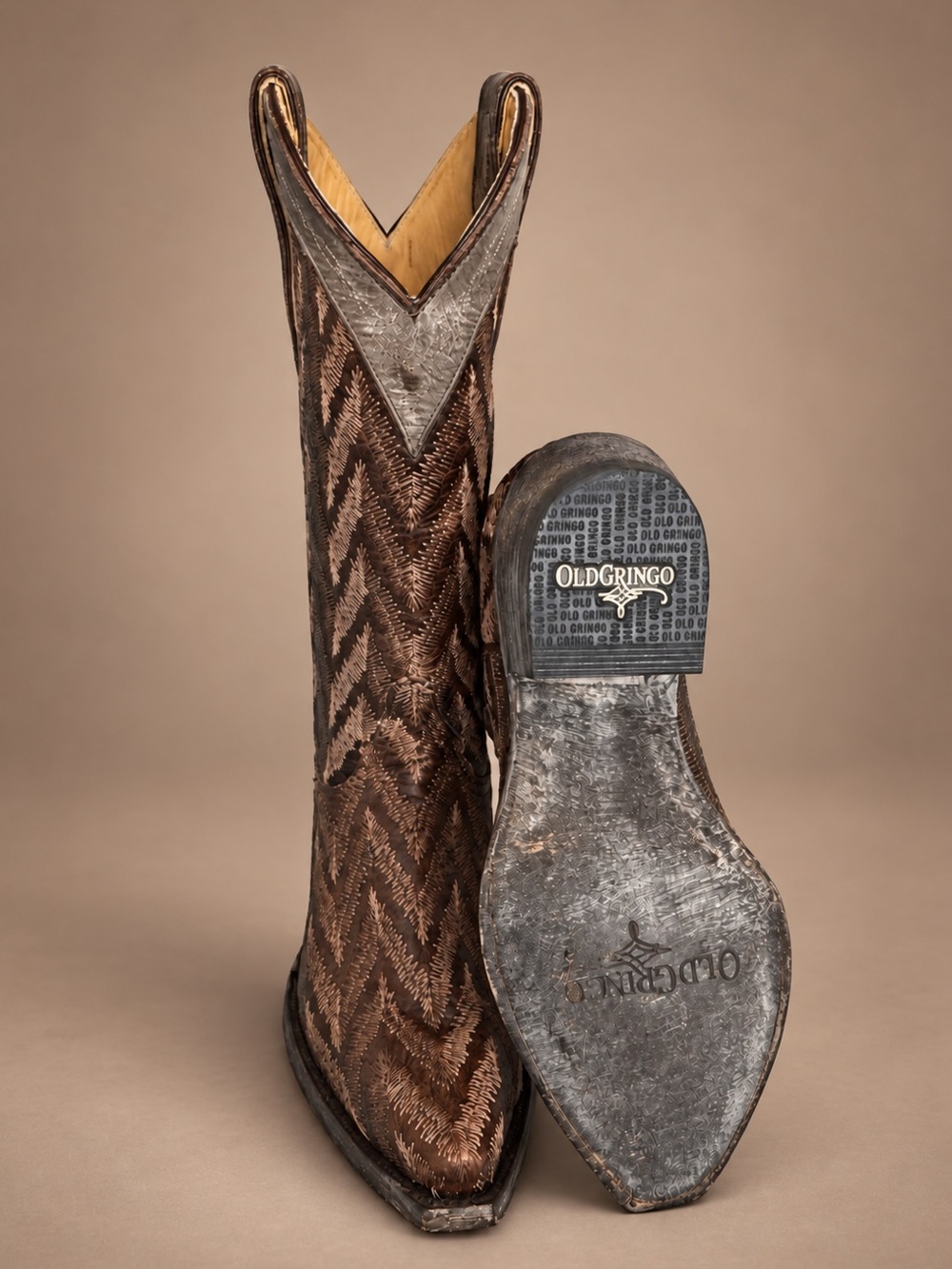 Old Gringo Chevy Brass Western Boots Size 7 Rare Sold Out NEW in Box